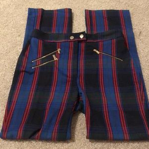BRAND NEW Zara basic plaid pants XS